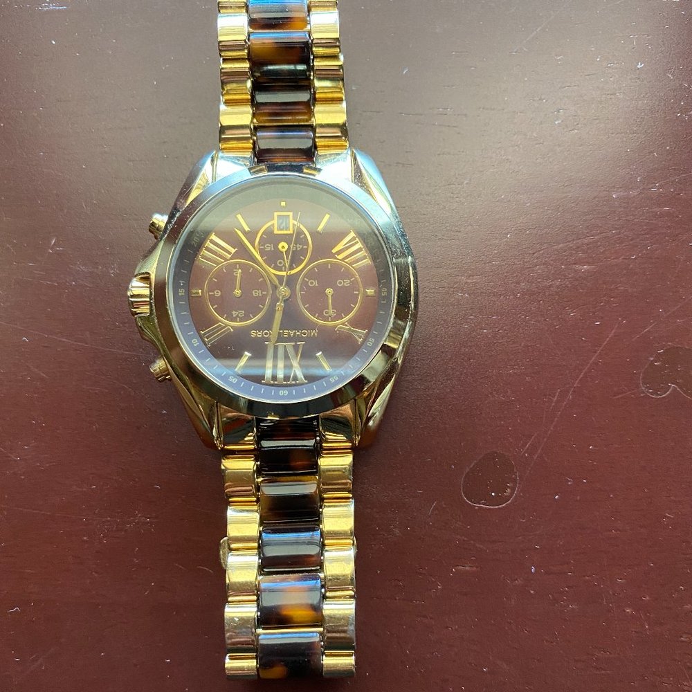 Michael Kors Gold and Tortoise shell watch